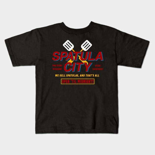 Spatula City Kids T-Shirt by western.dudeooles